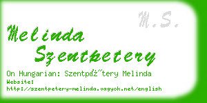 melinda szentpetery business card